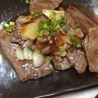 牛肉とニンニクのスタミナステーキ(*^^*)☆